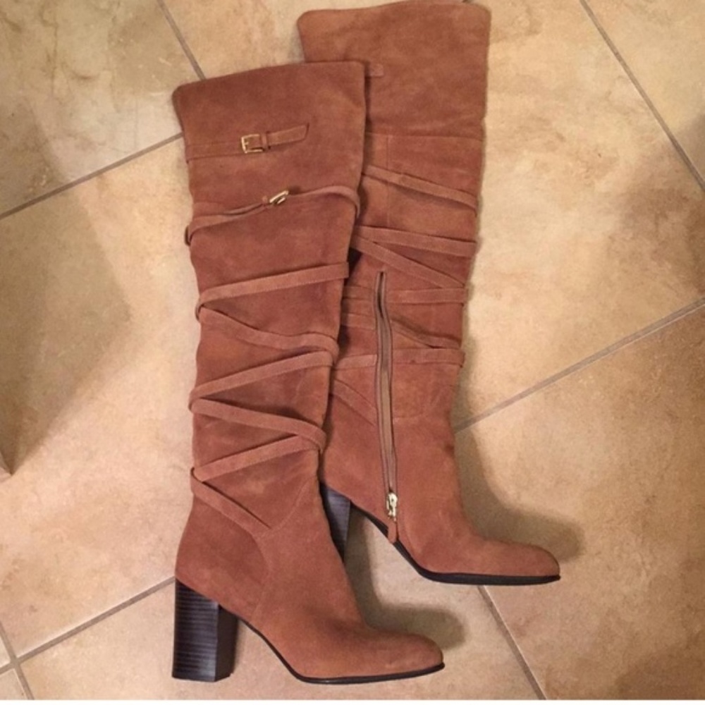 Sam Edelman OTK Suede High Heel Sable Boot